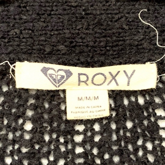 "Roxy" black and white striped button front lightweight knit cardigan- M - Picture 2 of 13